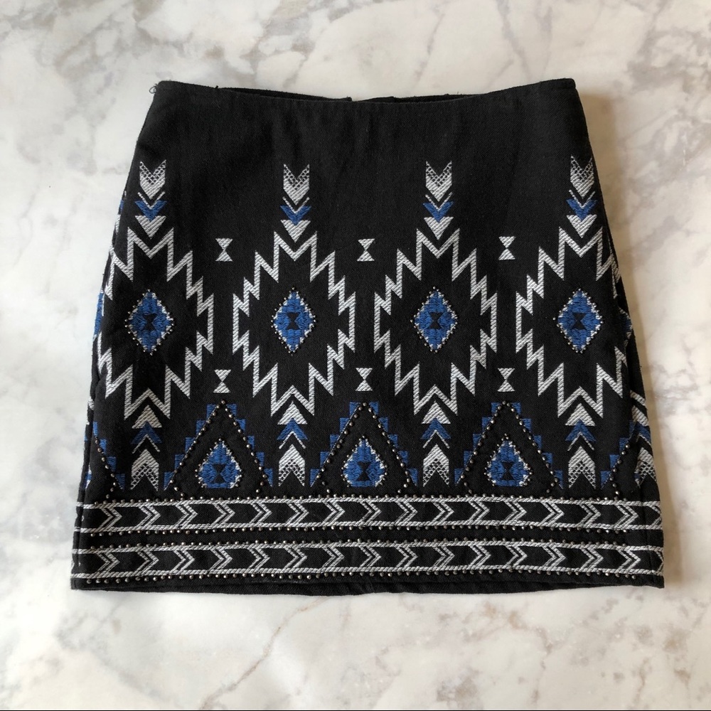 H&M Aztec Print Mini Skirt